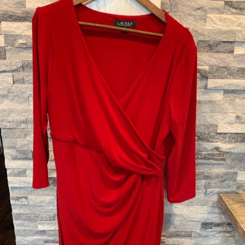 Lauren red size 16 wrap dress
